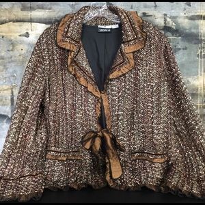 Shimmery Metallic Tweed Silk Jacket